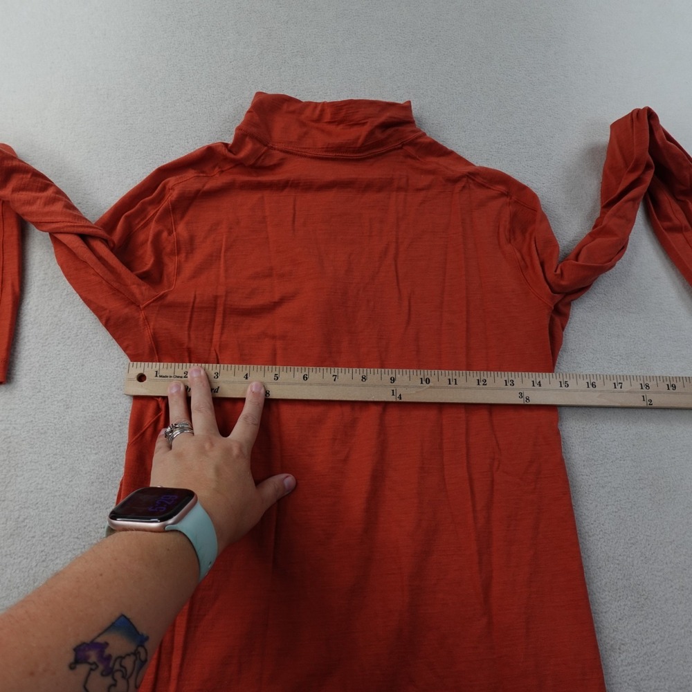 REI Merino 185 Half Zip Womens Small Orange 100% Merino Wool Base Layer - Picture 7 of 10
